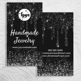 黒い滴下グリッター名刺 名刺