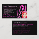 黒い漫画の女性グレイ髪のベーカリーケーキペストリー 名刺 (正面/裏面)