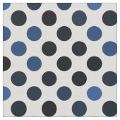 黒い濃紺の白い水玉模様パターン ファブリック (クローズアップ)