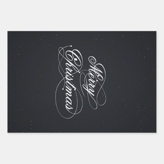 黒い火花が白い聖降誕祭を祝う ラッピングペーパーシート (正面)