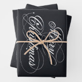 黒い火花が白い聖降誕祭を祝う ラッピングペーパーシート (インサイチュ)