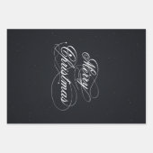 黒い火花が白い聖降誕祭を祝う ラッピングペーパーシート (正面3)