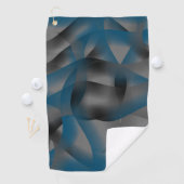 黒い灰色と青の波紋、グラデーション部分 ゴルフタオル (インサイチュ)