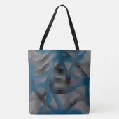 黒い灰色と青の波紋、グラデーション部分 トートバッグ (正面)