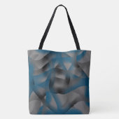 黒い灰色と青の波紋、グラデーション部分 トートバッグ (裏面)
