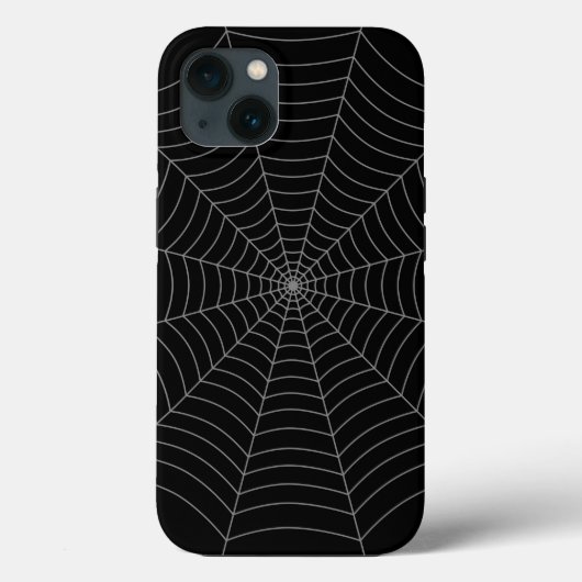 黒い灰色のクモの巣ハロウィンパターン Case-Mate iPhoneケース (裏面)