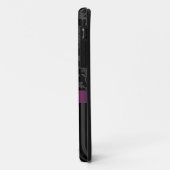 黒い灰色のショッキングピンクのダマスク織は縞で飾ります Case-Mate iPhoneケース (裏面/左)