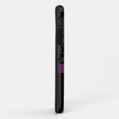黒い灰色のショッキングピンクのダマスク織は縞で飾ります Case-Mate iPhoneケース (裏面/右)