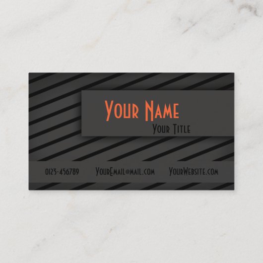 黒い灰色のストライプのモダンなトレンディー-名刺 名刺 (裏面)