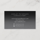 黒い灰色のセメントのグラデーションでミニマルなタイポグラフィ 名刺 (裏面)