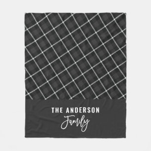 黒い灰色のモダン素朴ミニマルな秋の冬 フリースブランケット