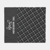 黒い灰色のモダン素朴ミニマルな秋の冬 フリースブランケット (正面(横))