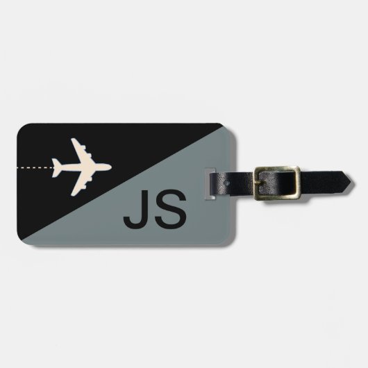 黒い灰色のモノグラム飛行機旅行を区別する ラゲッジタグ