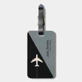 黒い灰色のモノグラム飛行機旅行を区別する ラゲッジタグ (裏面縦)