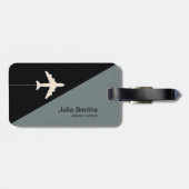 黒い灰色のモノグラム飛行機旅行を区別する ラゲッジタグ (裏面横)