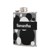 黒い灰色の丸のドットを飲むフラスコ フラスク (左)