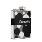 黒い灰色の丸のドットを飲むフラスコ フラスク (右)