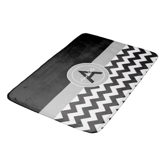 黒い灰色の山形 バスマット (アングル)