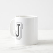 黒い灰色の手紙J コーヒーマグカップ (正面左)