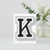 黒い灰色の文字K ポストカード (スタンド正面)