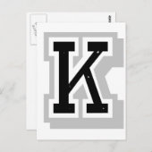黒い灰色の文字K ポストカード (正面/裏面)