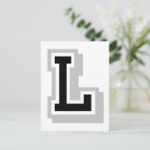 黒い灰色の文字L ポストカード (スタンド正面)