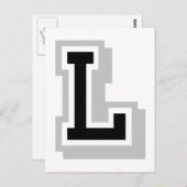 黒い灰色の文字L ポストカード (正面/裏面)