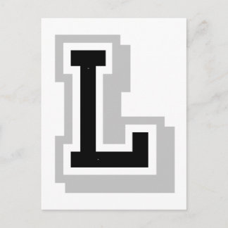 黒い灰色の文字L ポストカード