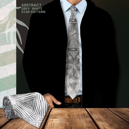黒い灰色の星模様のネックタイ ネクタイ