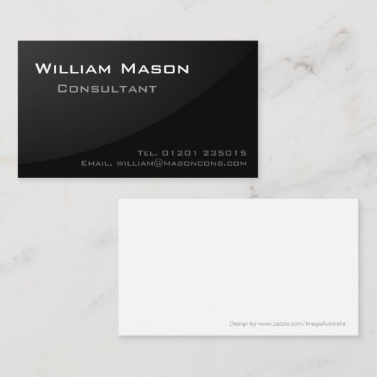 黒い灰色の曲線 – プロフェッショナル名刺 名刺 (正面/裏面)