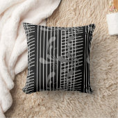 黒い灰色の植物相、陰刻装飾用クッション クッション (ブランケット)