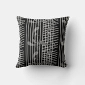 黒い灰色の植物相、陰刻装飾用クッション クッション (裏面)