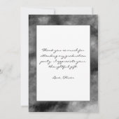 黒い灰色の水彩卒業写真 サンキューカード (裏面)