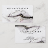 黒い灰色の煙の抽象芸術の名刺 名刺 (正面/裏面)