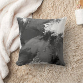 黒い灰色の白い抽象芸術モダン線 クッション (ブランケット)