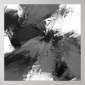 黒い灰色の白い抽象芸術モダン線 ポスター (正面)