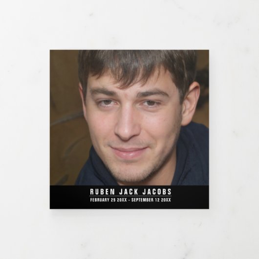 黒い灰色の白い葬儀サービスのカスタム写真 三つ折りプログラム (カバー)