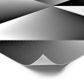 黒い灰色の白グラデーション正方形の三角形アート ポスター (角)