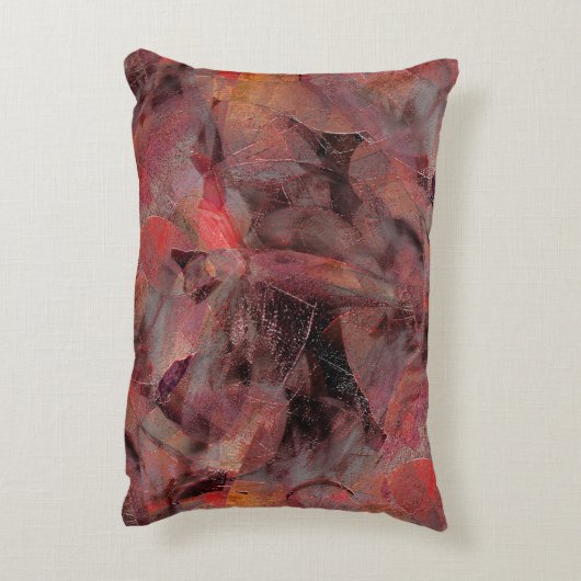 黒い灰色の粒状の背景に赤い色合いの汚れ アクセントクッション (裏面(縦))