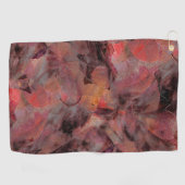 黒い灰色の粒状の背景に赤い色合いの汚れ ゴルフタオル (横)