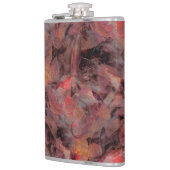 黒い灰色の粒状の背景に赤い色合いの汚れ フラスク (左)