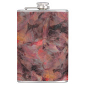 黒い灰色の粒状の背景に赤い色合いの汚れ フラスク (正面)