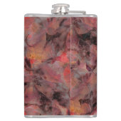 黒い灰色の粒状の背景に赤い色合いの汚れ フラスク (裏面)