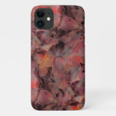 黒い灰色の粒状の背景に赤い色合いの汚れ Case-Mate iPhoneケース (裏面)