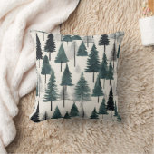 黒い灰色の緑の素朴冬のクリスマスツリー クッション (ブランケット)