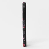 黒い灰色の背景に赤い花。 Case-Mate iPhoneケース (裏面/左)