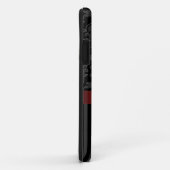 黒い灰色の赤いダマスク織のストライプなパターン Case-Mate iPhoneケース (裏面/右)