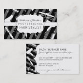 黒い灰色及び白髪のサロン用具 名刺 (正面/裏面)