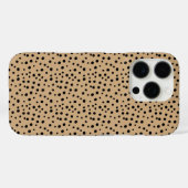 黒い点々模様のベージュ Case-Mate iPhoneケース (裏面 (横))
