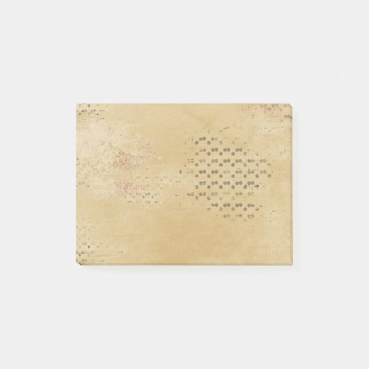 黒い点によって引き裂かれるクラフト紙のコラージュの背景 ポストイット (正面)